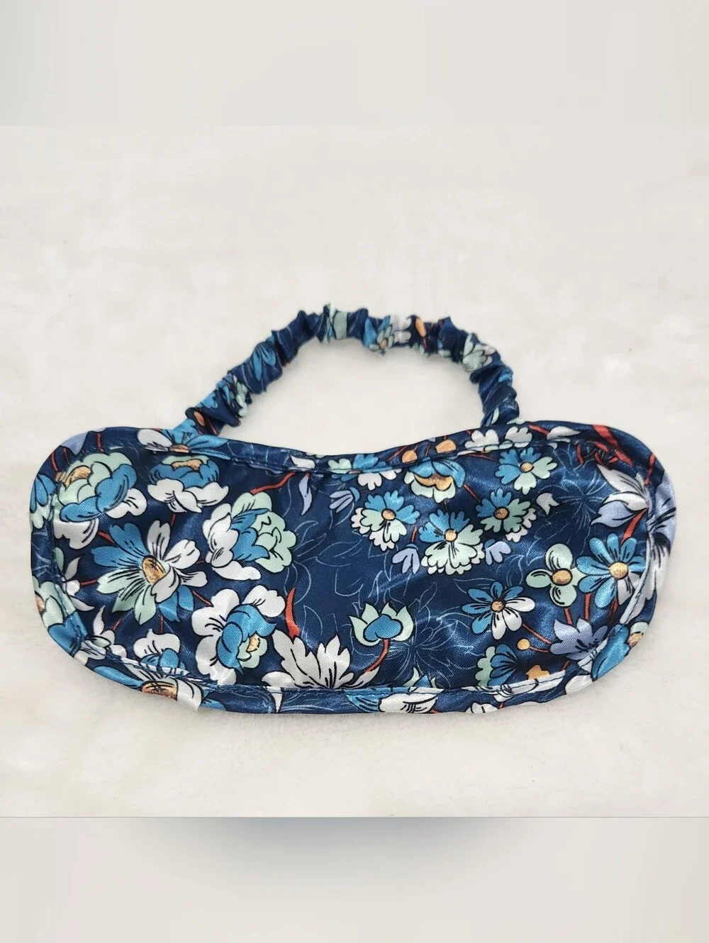 Vera Bradley Navy Blue Floral Burst Eye Mask Clear Cosmetic Bag Gift Set